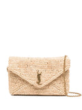 Saint Laurent Envelope Flap Woven Shoulder Bag — Same as shown — Size One Size — Front View