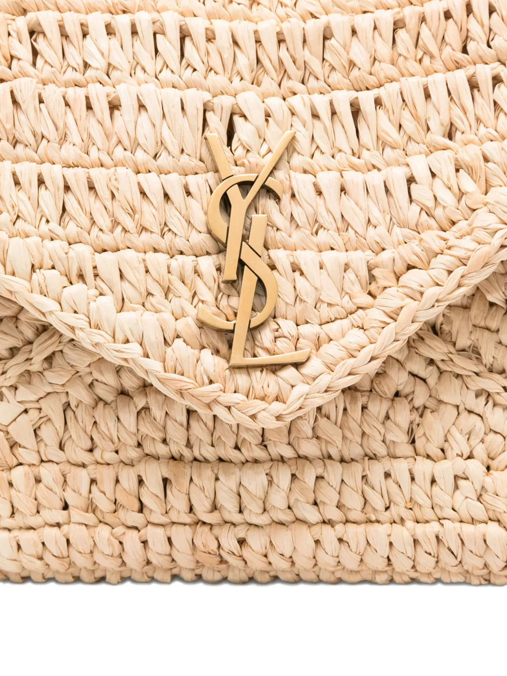 Saint Laurent Envelope Flap Woven Shoulder Bag — Same as shown — Size One Size — Back View