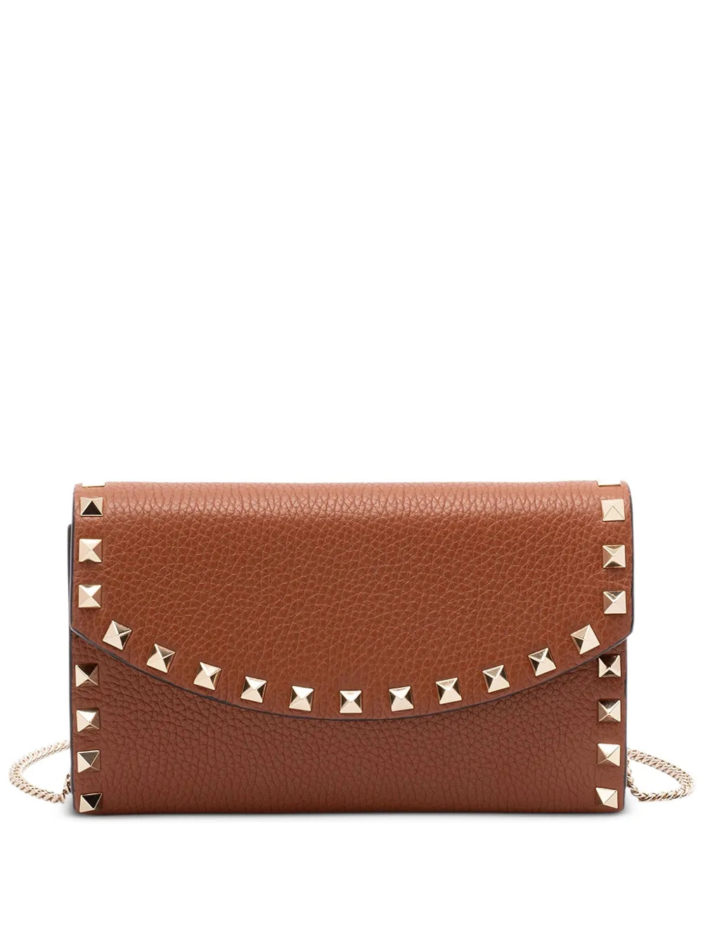 Valentino Garavani Rockstud Leather Chain Shoulder Bag — Same as shown — Size One Size — Front View