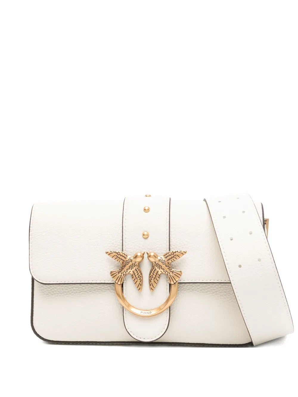 Pinko Love Birds Leather Shoulder Bag — Same as shown — Size One Size — Front View