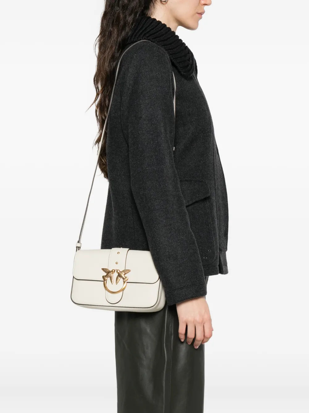 Pinko Love Birds Leather Shoulder Bag — Same as shown — Size One Size — Side View