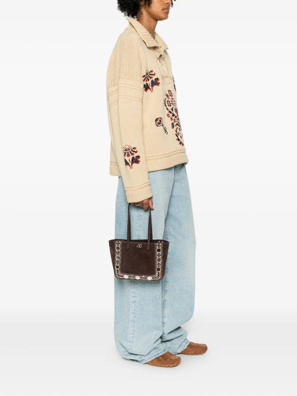 Valentino Garavani Nellcote Suede Shoulder Bag — Same as shown — Size One Size — Side View