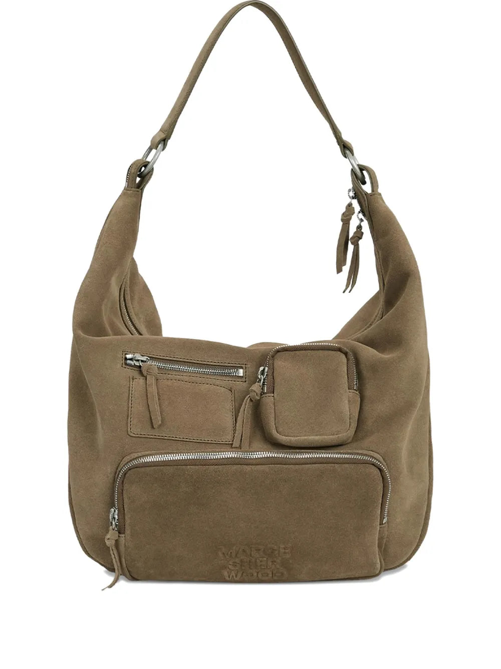 Marge Sherwood City Suede Zipped Shoulder Bag — Same as shown — Size One Size — Front View