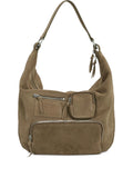 Marge Sherwood City Suede Zipped Shoulder Bag — Same as shown — Size One Size — Front View