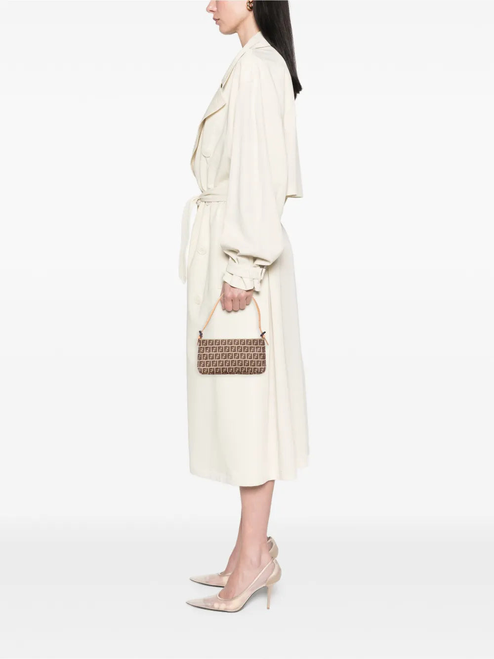 Fendi Pre Owned 2000 2010 Zucchino Canvas Pochette Shoulder Bag — Same as shown — Size One Size — Side View