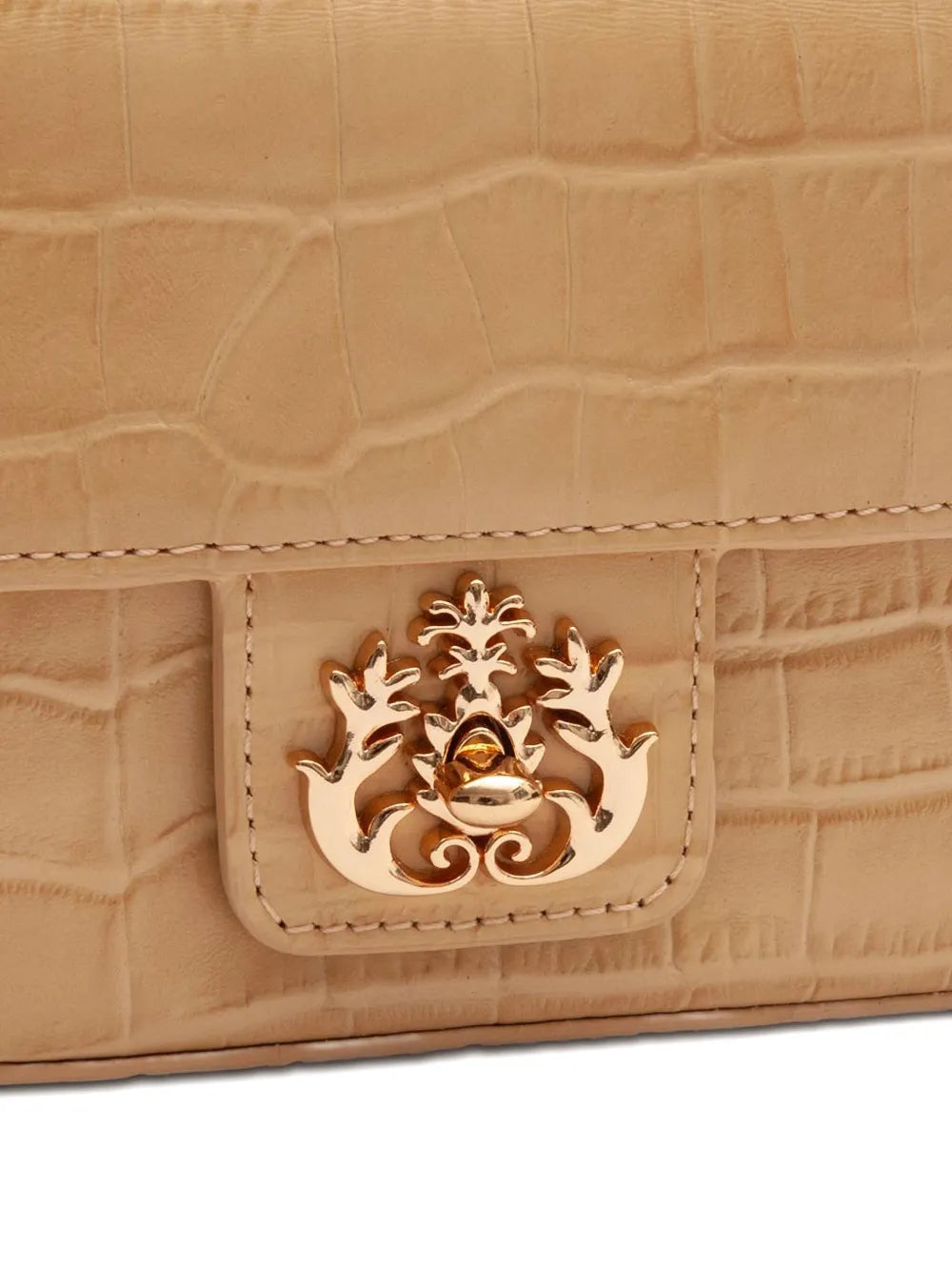 Isla Anne Crocodile Embossed Shoulder Bag — Same as shown — Size One Size — Top View