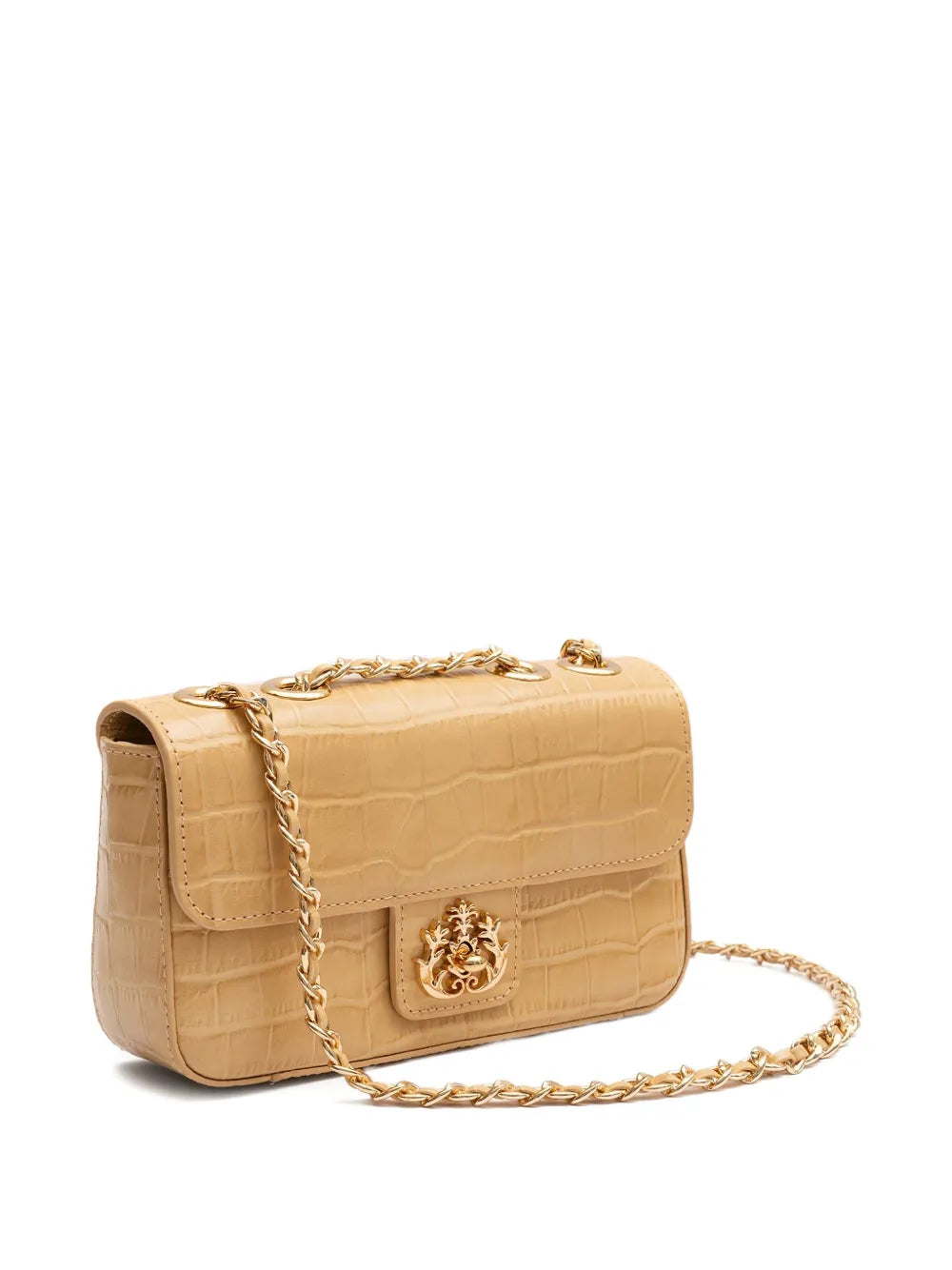 Isla Anne Crocodile Embossed Shoulder Bag — Same as shown — Size One Size — Back View