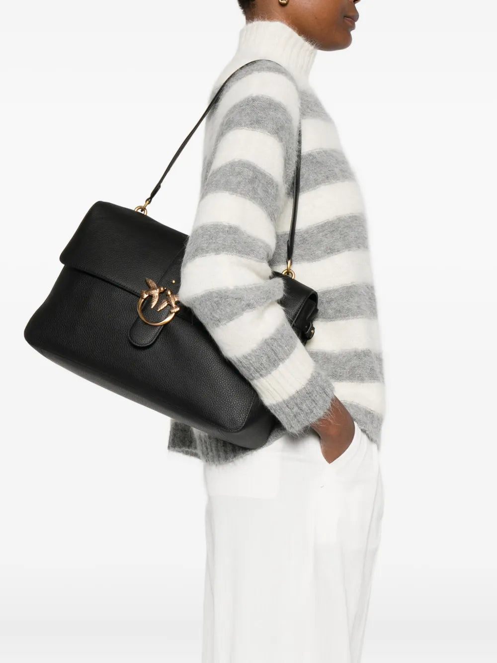 Pinko Love One Leather Shoulder Bag — Same as shown — Size One Size — Side View