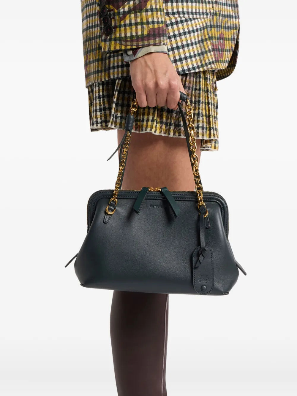 Etro Chain Strap Leather Shoulder Bag — Same as shown — Size One Size — Side View