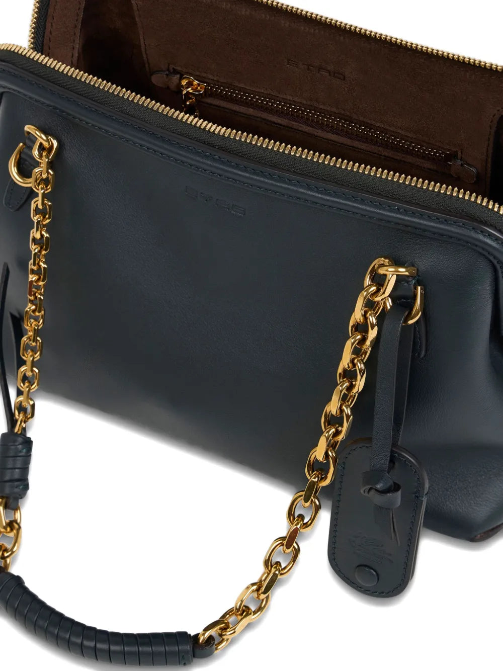 Etro Chain Strap Leather Shoulder Bag — Same as shown — Size One Size — Top View
