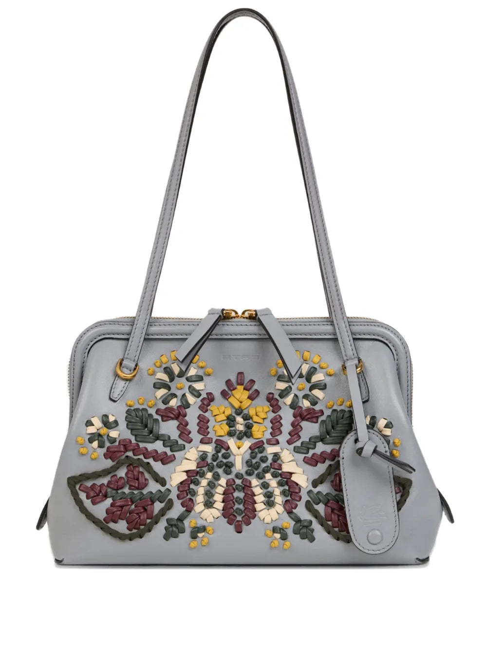 Etro Embroidered Leather Shoulder Bag — Same as shown — Size One Size — Front View