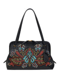 Etro Embroidered Leather Shoulder Bag — Same as shown — Size One Size — Front View