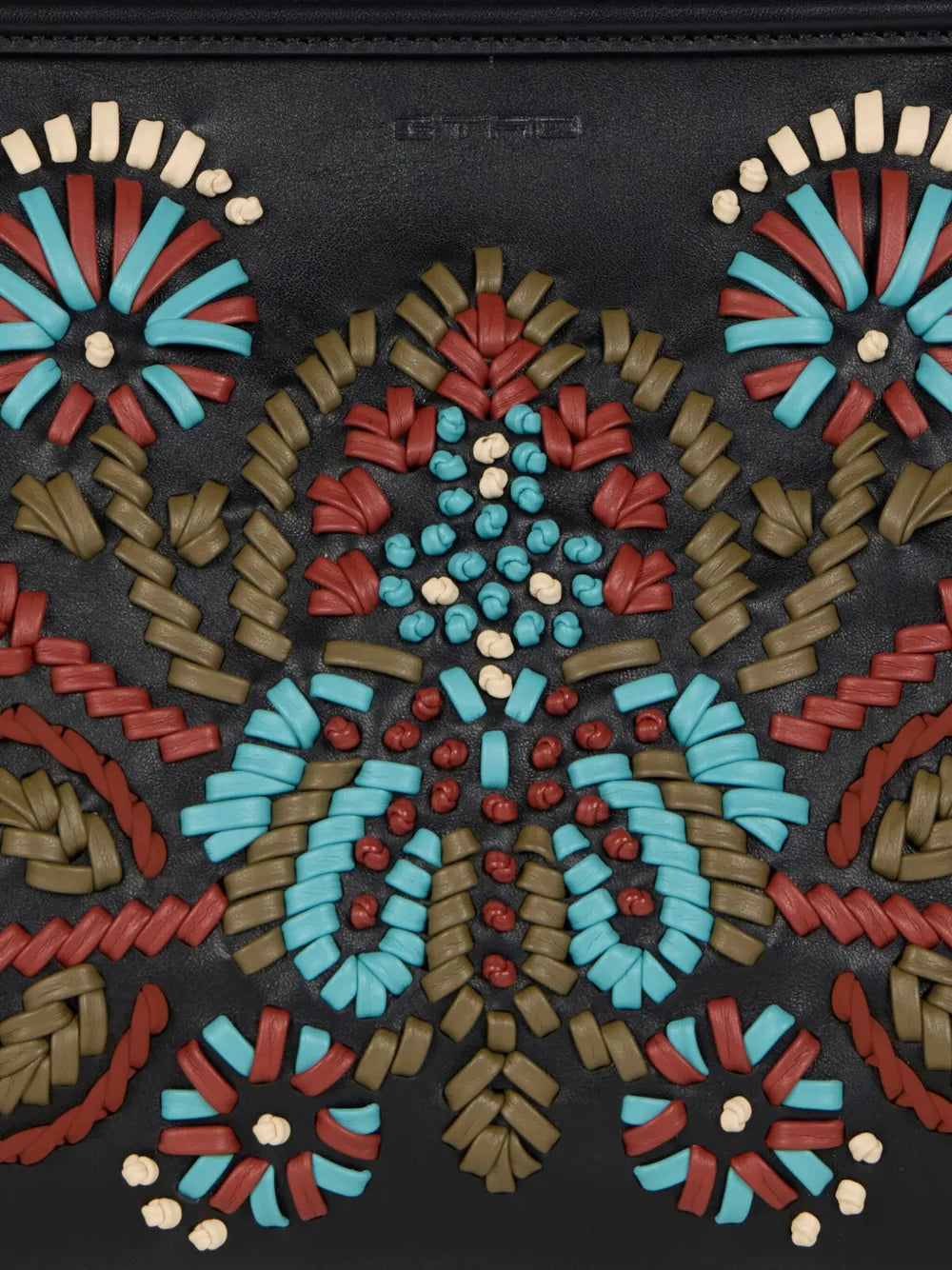 Etro Embroidered Leather Shoulder Bag — Same as shown — Size One Size — Detail View