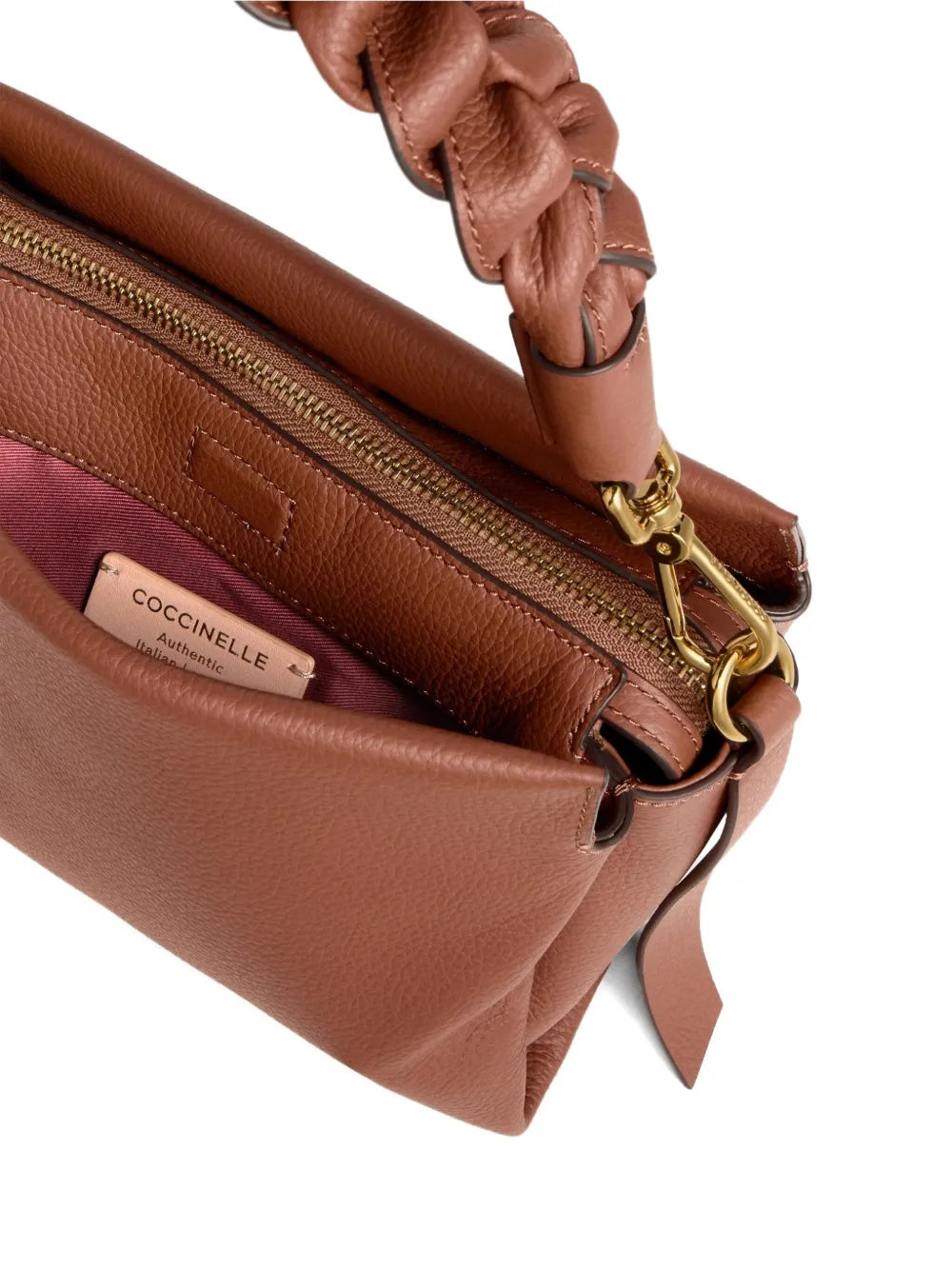 Coccinelle Small Boheme Braided Handle Leather Shoulder Bag — Same as shown — Size One Size — Back View