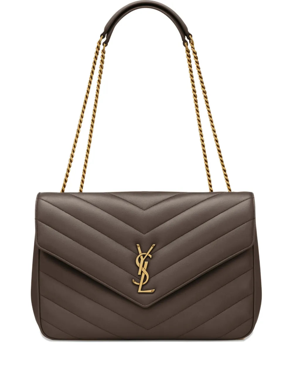 Saint Laurent Loulou Large Chevron Chain Shoulder Bag — Same as shown — Size One Size — Front View