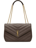 Saint Laurent Loulou Large Chevron Chain Shoulder Bag — Same as shown — Size One Size — Front View