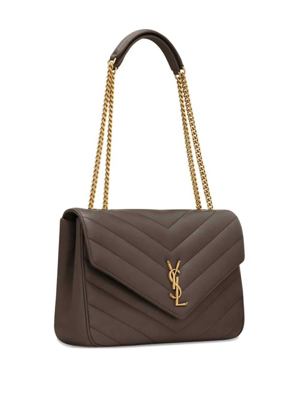 Saint Laurent Loulou Large Chevron Chain Shoulder Bag — Same as shown — Size One Size — Back View