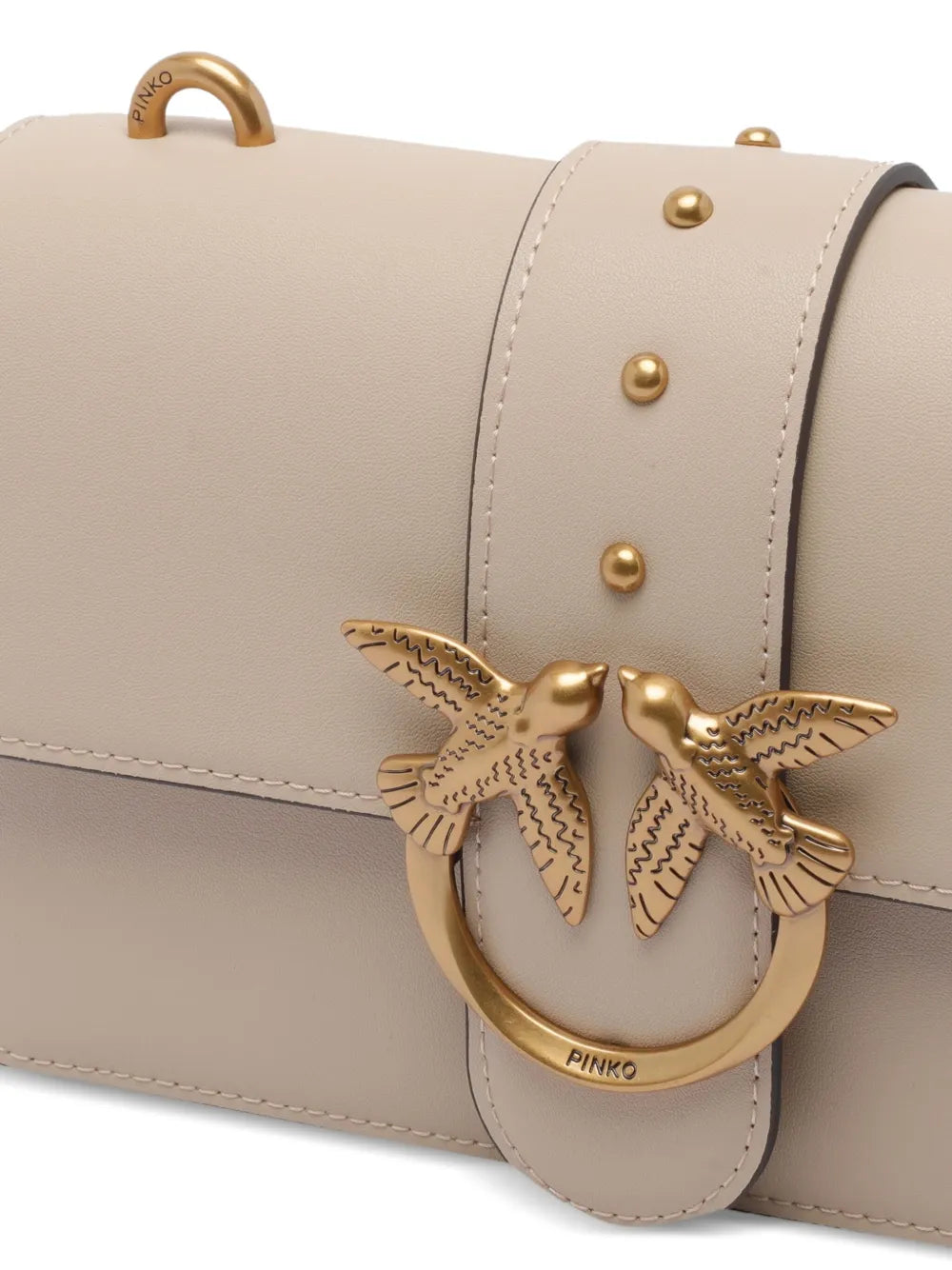 Pinko Logo Embellished Flap Shoulder Bag — Same as shown — Size One Size — Back View