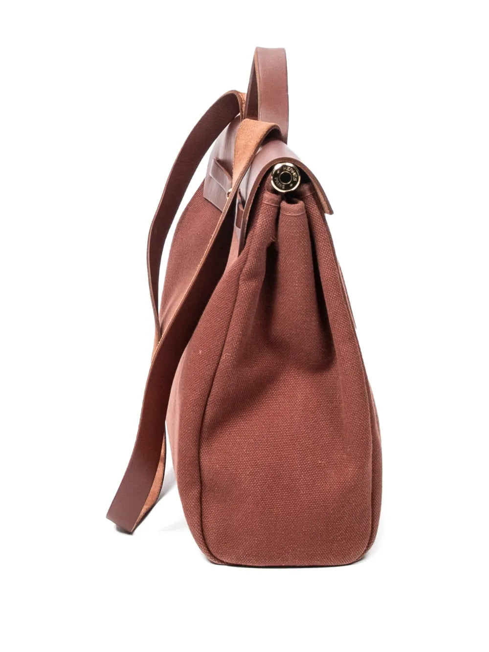Hermes Pre Owned Leather Trimmed Shoulder Bag — Same as shown — Size One Size — Back View