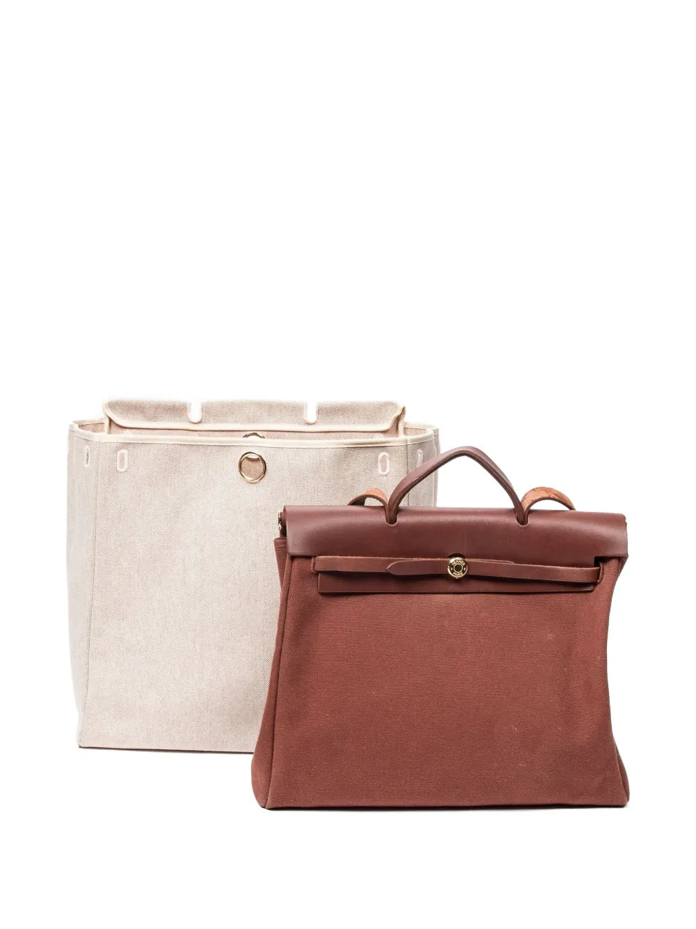 Hermes Pre Owned Leather Trimmed Shoulder Bag — Same as shown — Size One Size — Top View