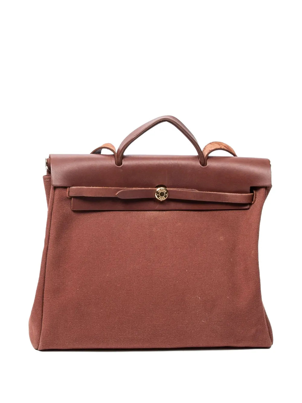Hermes Pre Owned Leather Trimmed Shoulder Bag — Same as shown — Size One Size — Front View