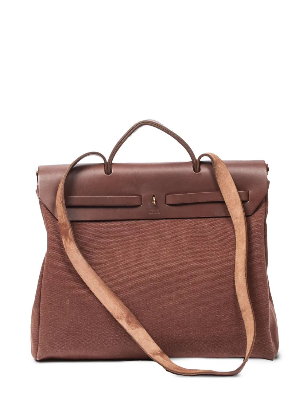 Hermes Pre Owned Leather Trimmed Shoulder Bag — Same as shown — Size One Size — Side View