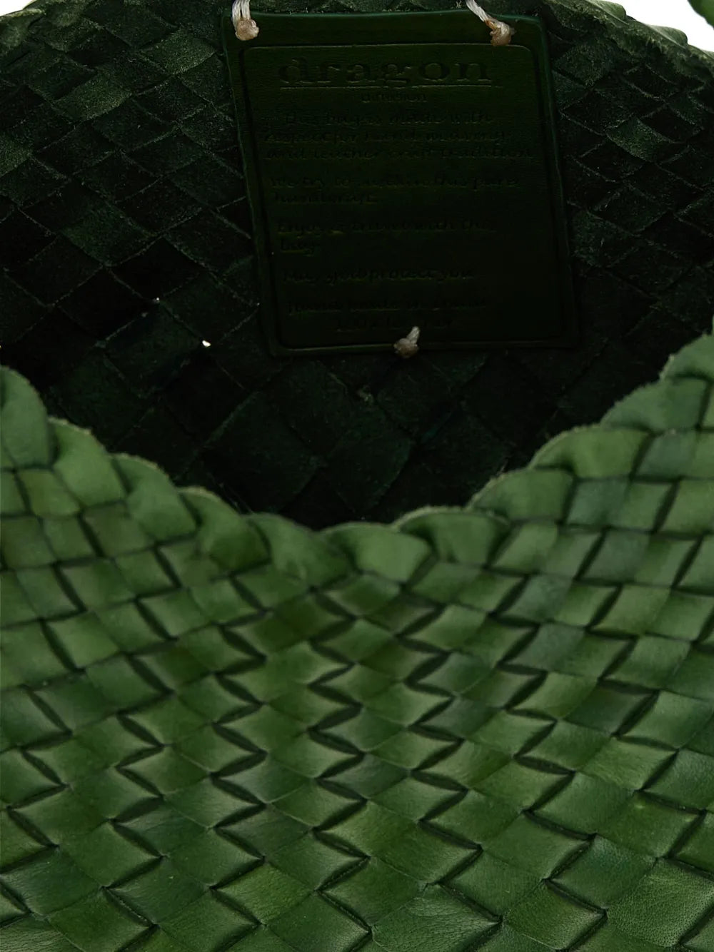 Dragon Diffusion Rosanna Woven Leather Shoulder Bag — Same as shown — Size One Size — Top View