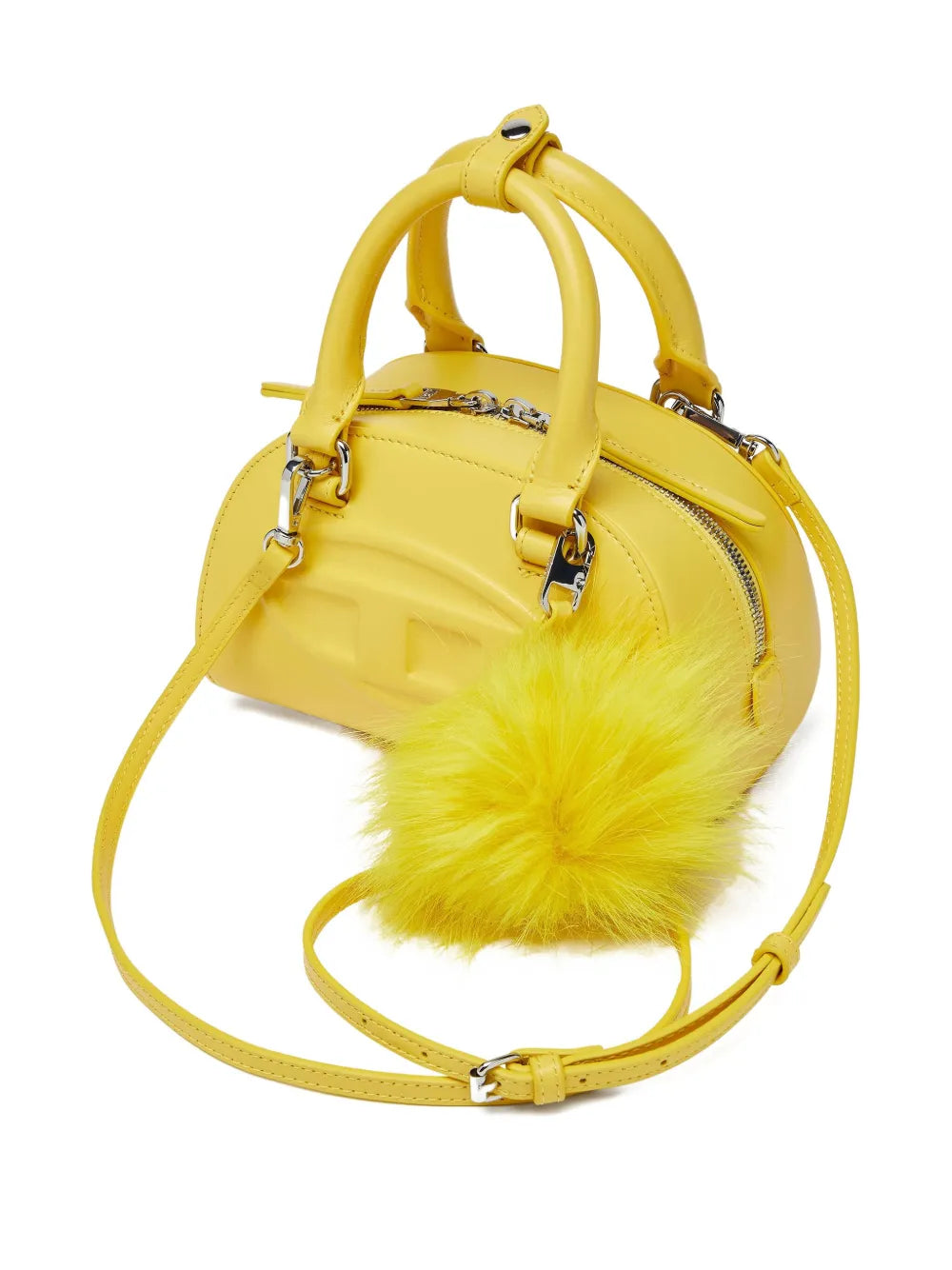 Diesel Mini Embossed Logo Pompom Embellished Shoulder Bag — Same as shown — Size One Size — Top View