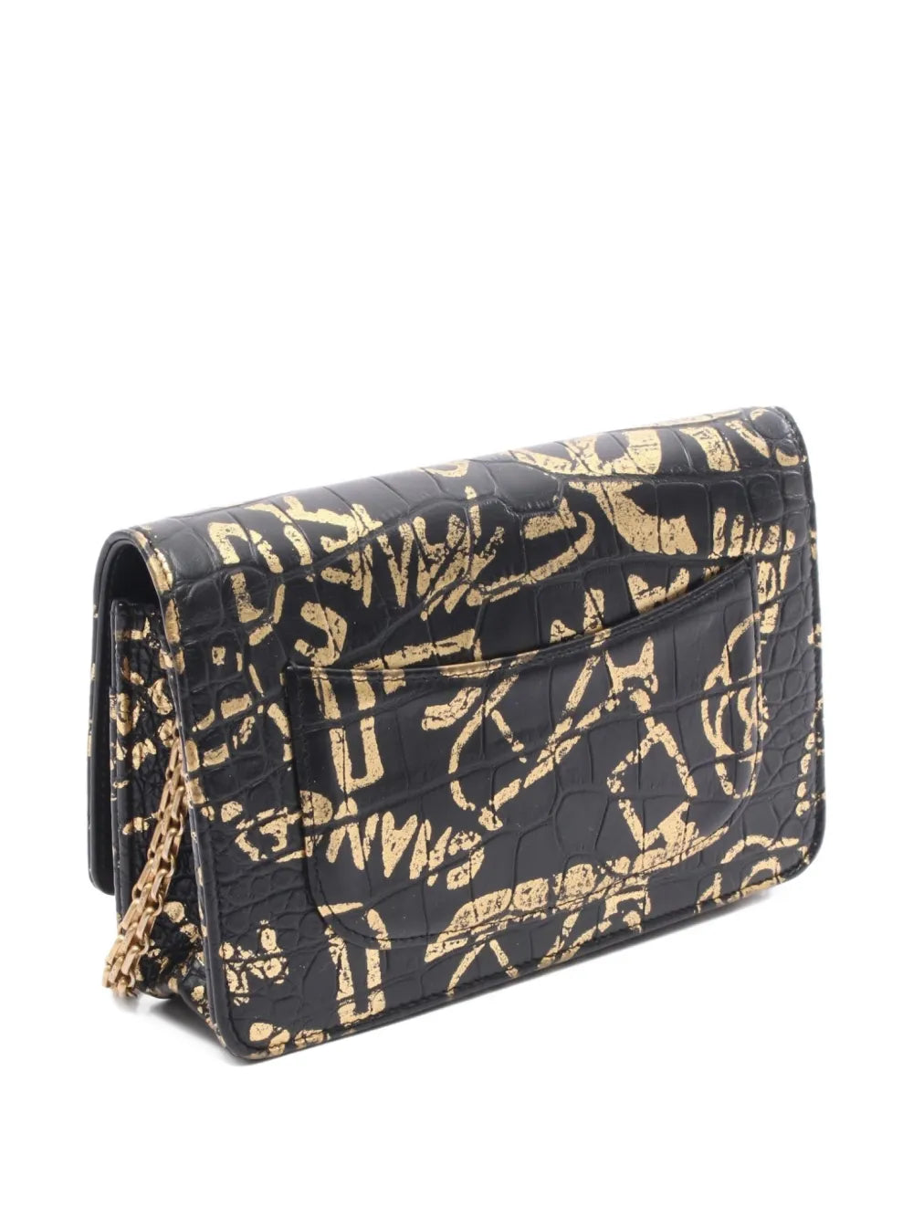 Chanel Pre Owned Mini 2019 Crocodile Embossed Chain Shoulder Bag — Same as shown — Size One Size — Side View