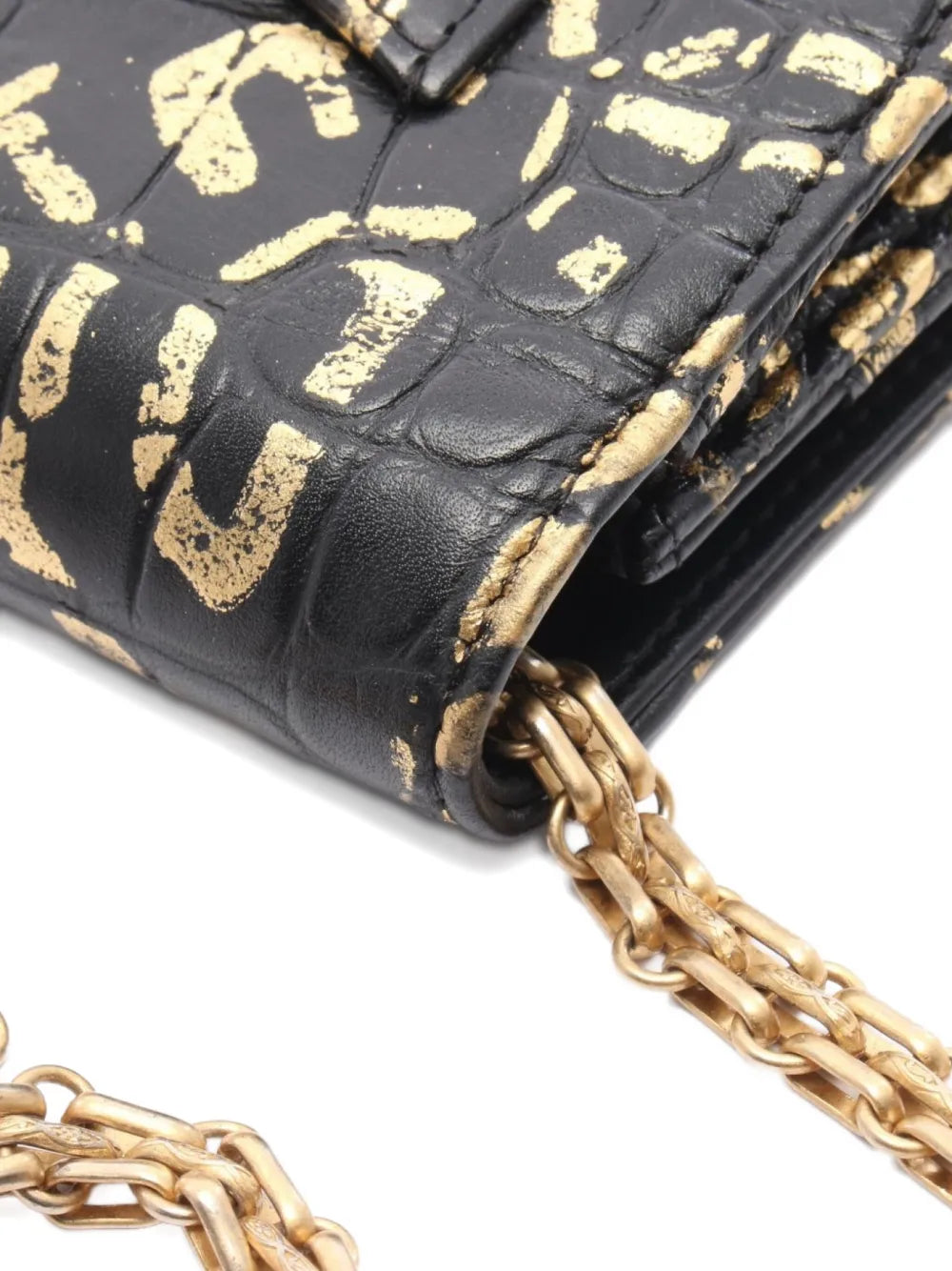 Chanel Pre Owned Mini 2019 Crocodile Embossed Chain Shoulder Bag — Same as shown — Size One Size — Back View
