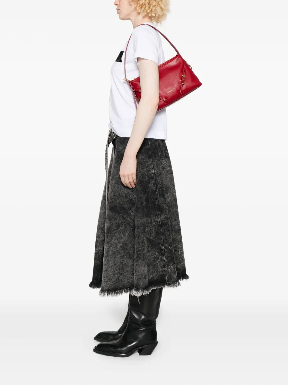 Givenchy Mini Voyou Buckle Detail Leather Tote Bag — Same as shown — Size One Size — Side View