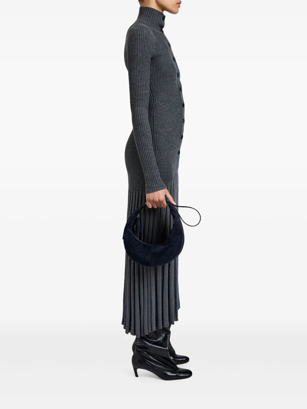 Proenza Schouler Slide Crescent Shaped Suede Shoulder Bag — Same as shown — Size One Size — Side View