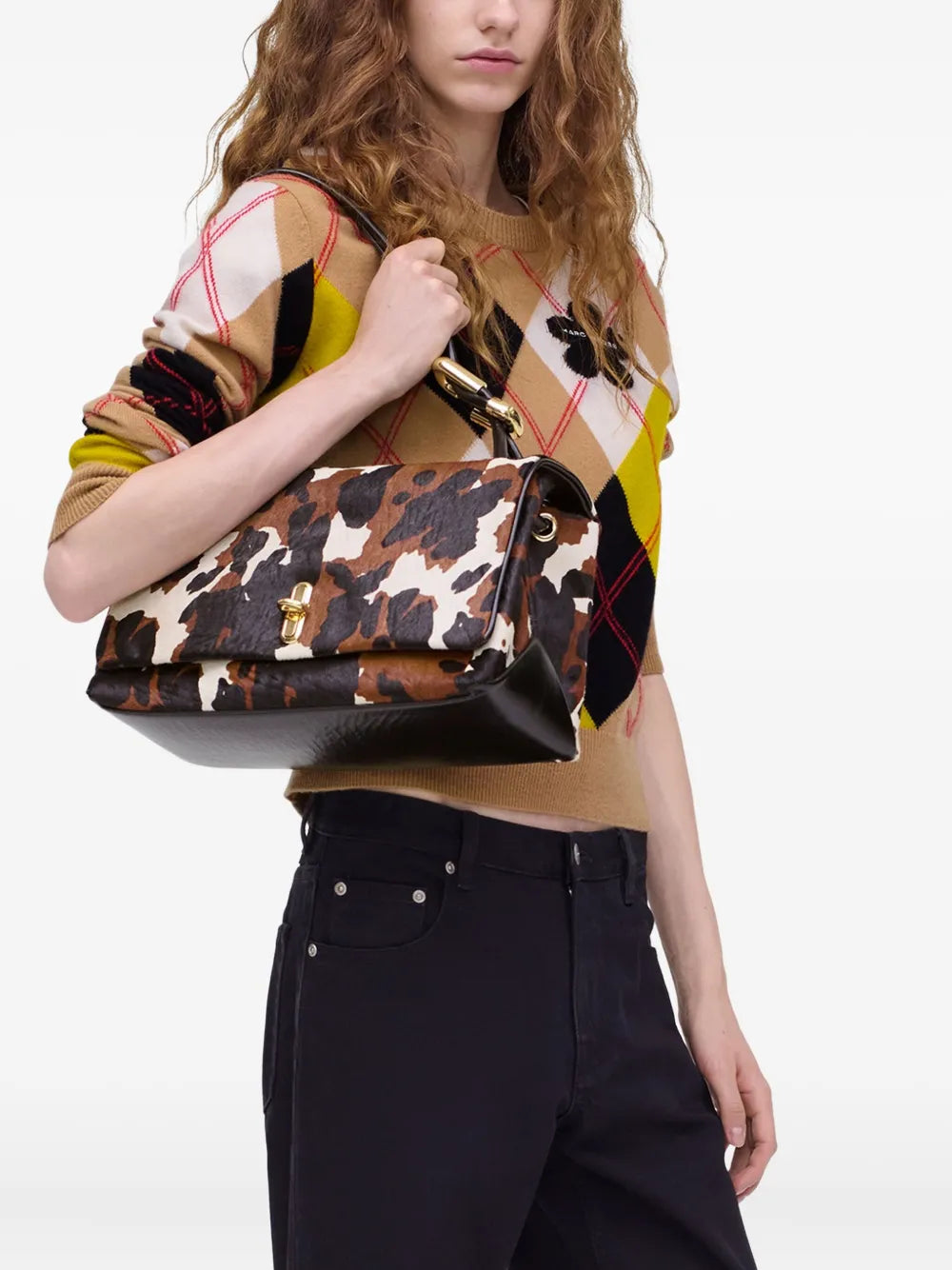 Marc Jacobs Large Dual Hair Calf Shoulder Bag — Same as shown — Size One Size — Side View