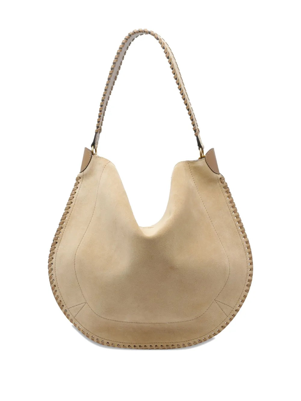 Isabel Marant Oskan Braided Trim Suede Shoulder Bag — Same as shown — Size One Size — Side View