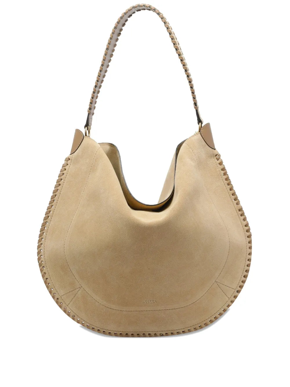 Isabel Marant Oskan Braided Trim Suede Shoulder Bag — Same as shown — Size One Size — Front View