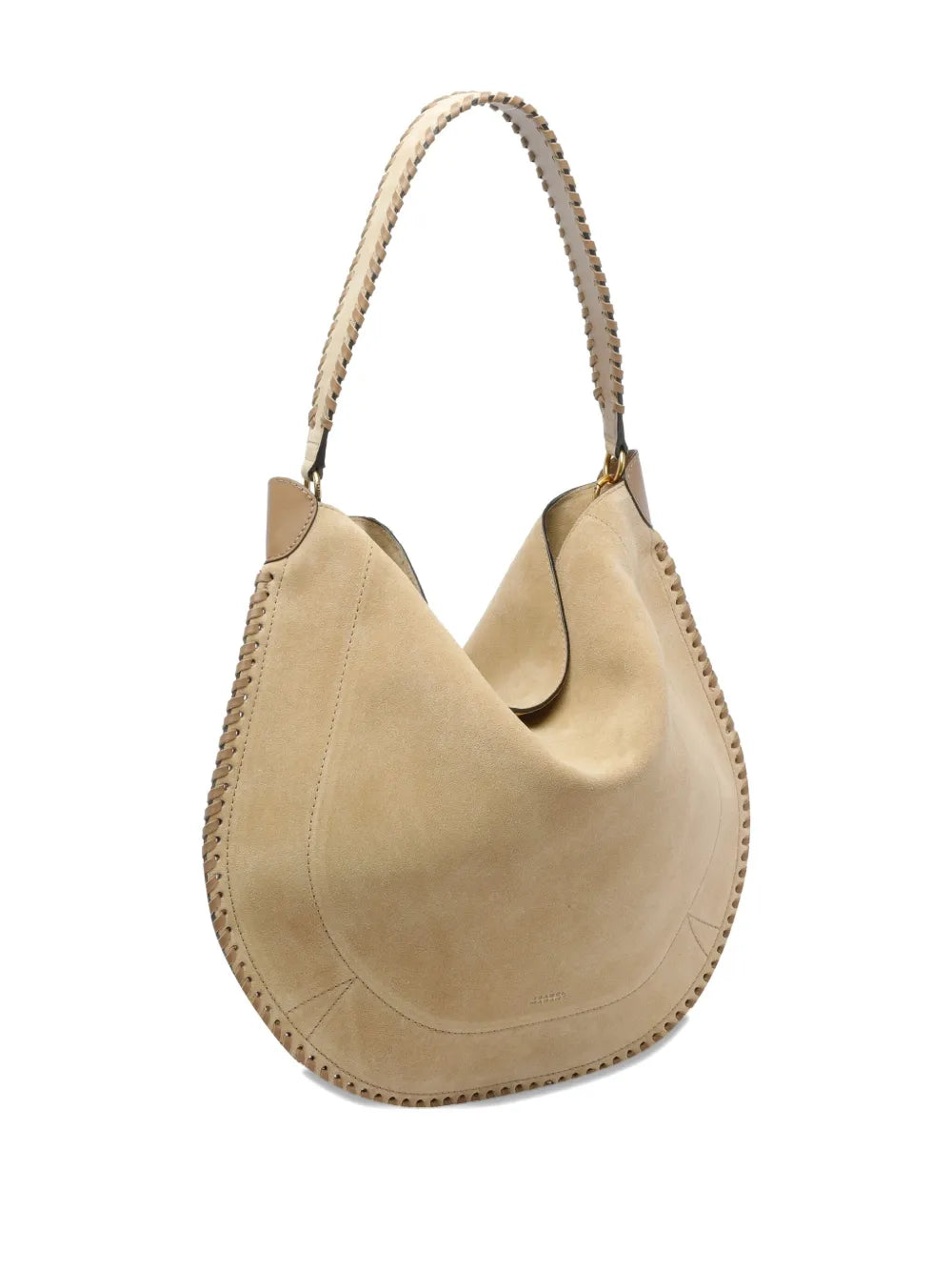 Isabel Marant Oskan Braided Trim Suede Shoulder Bag — Same as shown — Size One Size — Back View