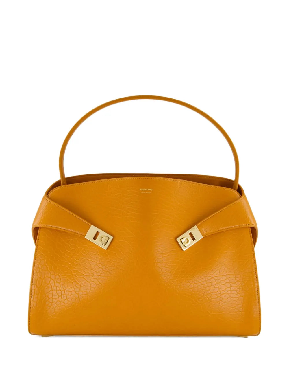 Ferragamo Medium Hug Maxi Grain Leather Shoulder Bag — Same as shown — Size One Size — Front View