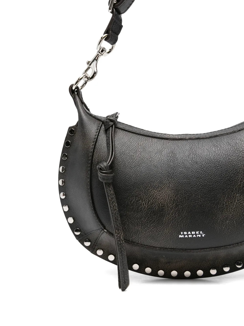Isabel Marant Oskan Moon Stud Embellished Leather Shoulder Bag — Same as shown — Size One Size — Top View