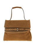 Moschino Medium Tie Me Belt Detail Suede Shoulder Bag — Same as shown — Size One Size — Front View