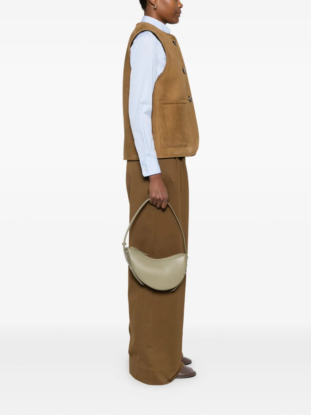 Soeur Crescent Zip Shoulder Bag — Same as shown — Size One Size — Side View
