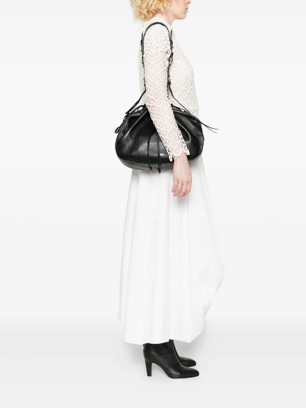 Isabel Marant Bolton Drawstring Leather Shoulder Bag — Same as shown — Size One Size — Side View