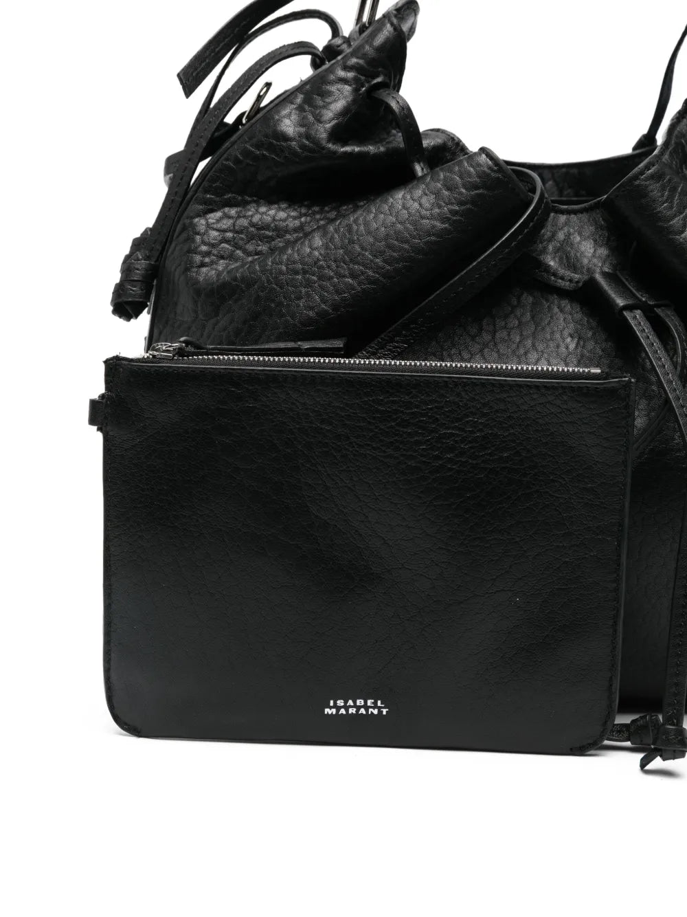 Isabel Marant Bolton Drawstring Leather Shoulder Bag — Same as shown — Size One Size — Top View