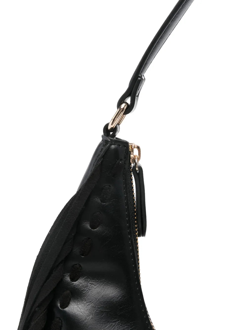 Twinset Fringe Detail Leather Shoulder Bag — Same as shown — Size One Size — Top View