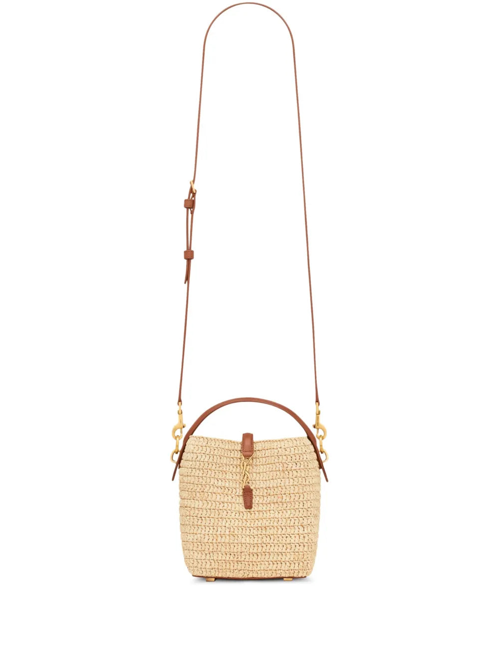 Saint Laurent Mini Le 37 Raffia Bucket Bag — Same as shown — Size One Size — Front View