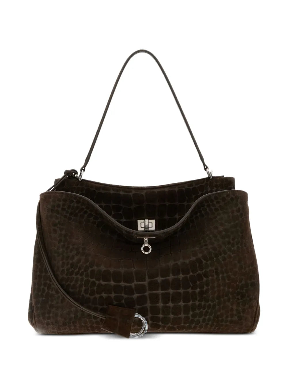 Balenciaga Medium Rodeo Crocodile Embossed Top Handle Shoulder Bag — Same as shown — Size One Size — Front View
