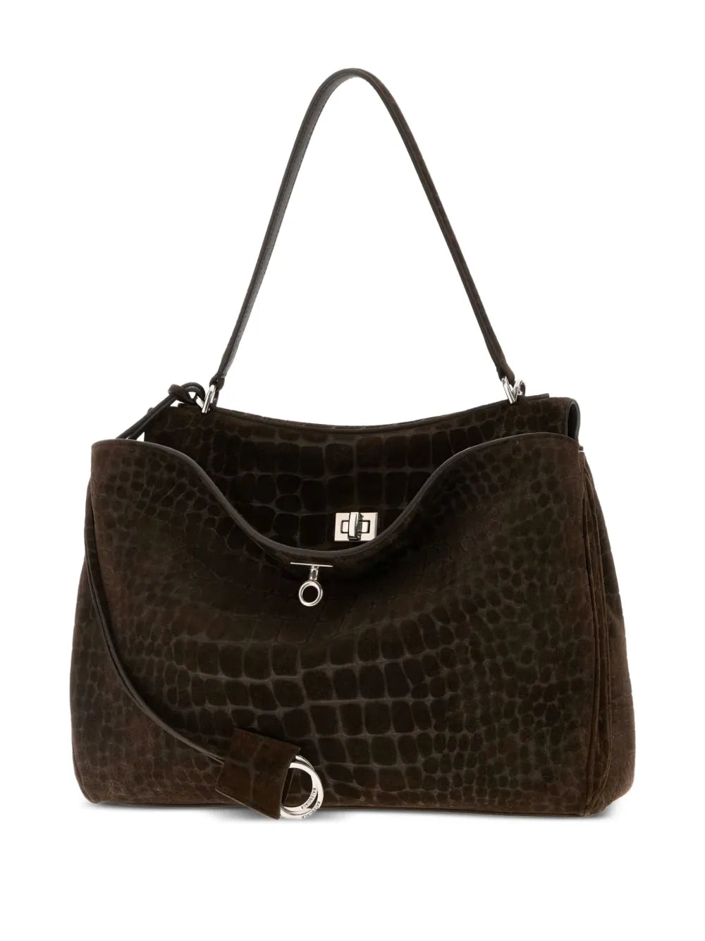 Balenciaga Medium Rodeo Crocodile Embossed Top Handle Shoulder Bag — Same as shown — Size One Size — Side View