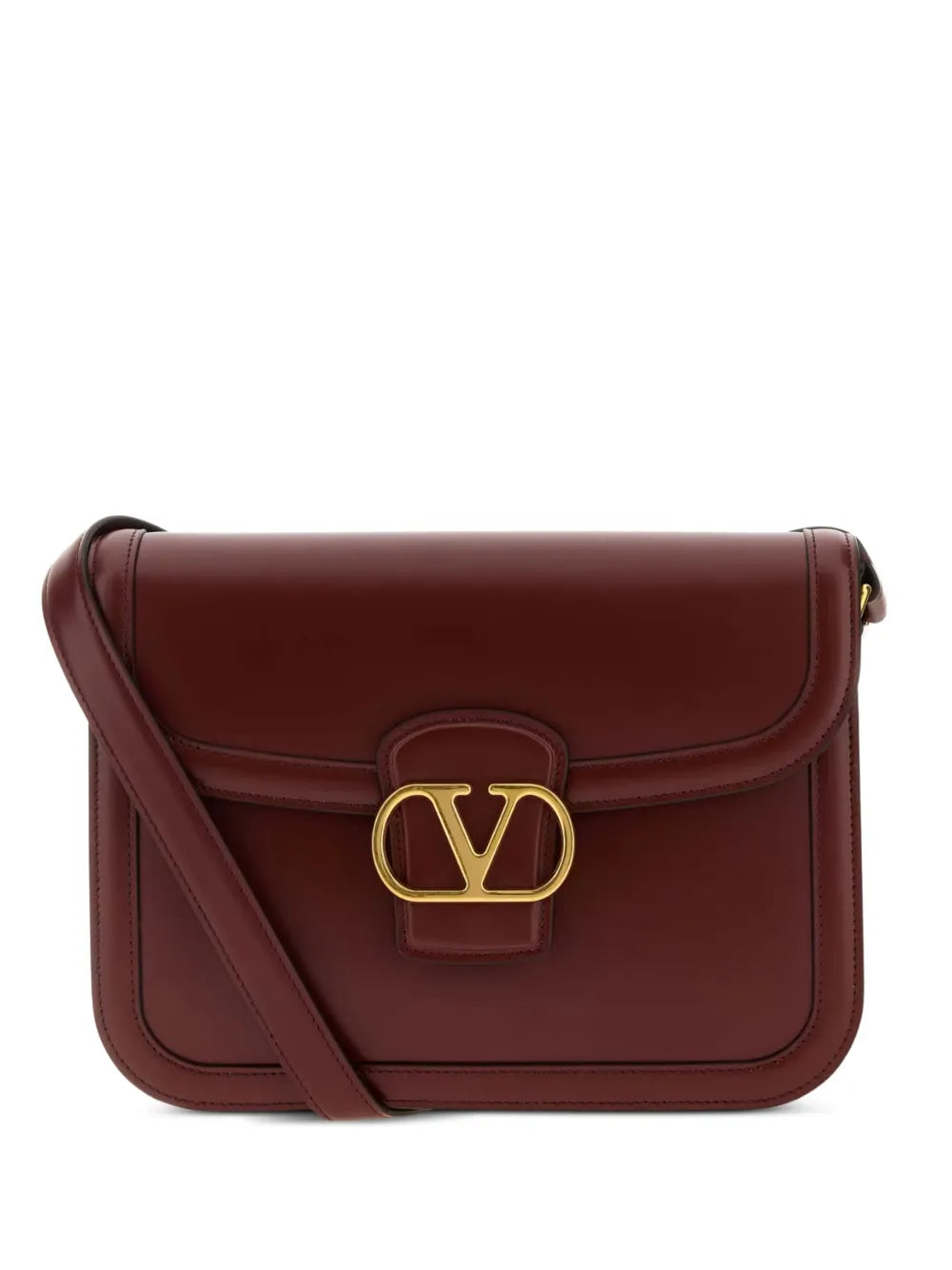 Valentino Garavani V Logo Signature Leather Shoulder Bag — Same as shown — Size One Size — Front View