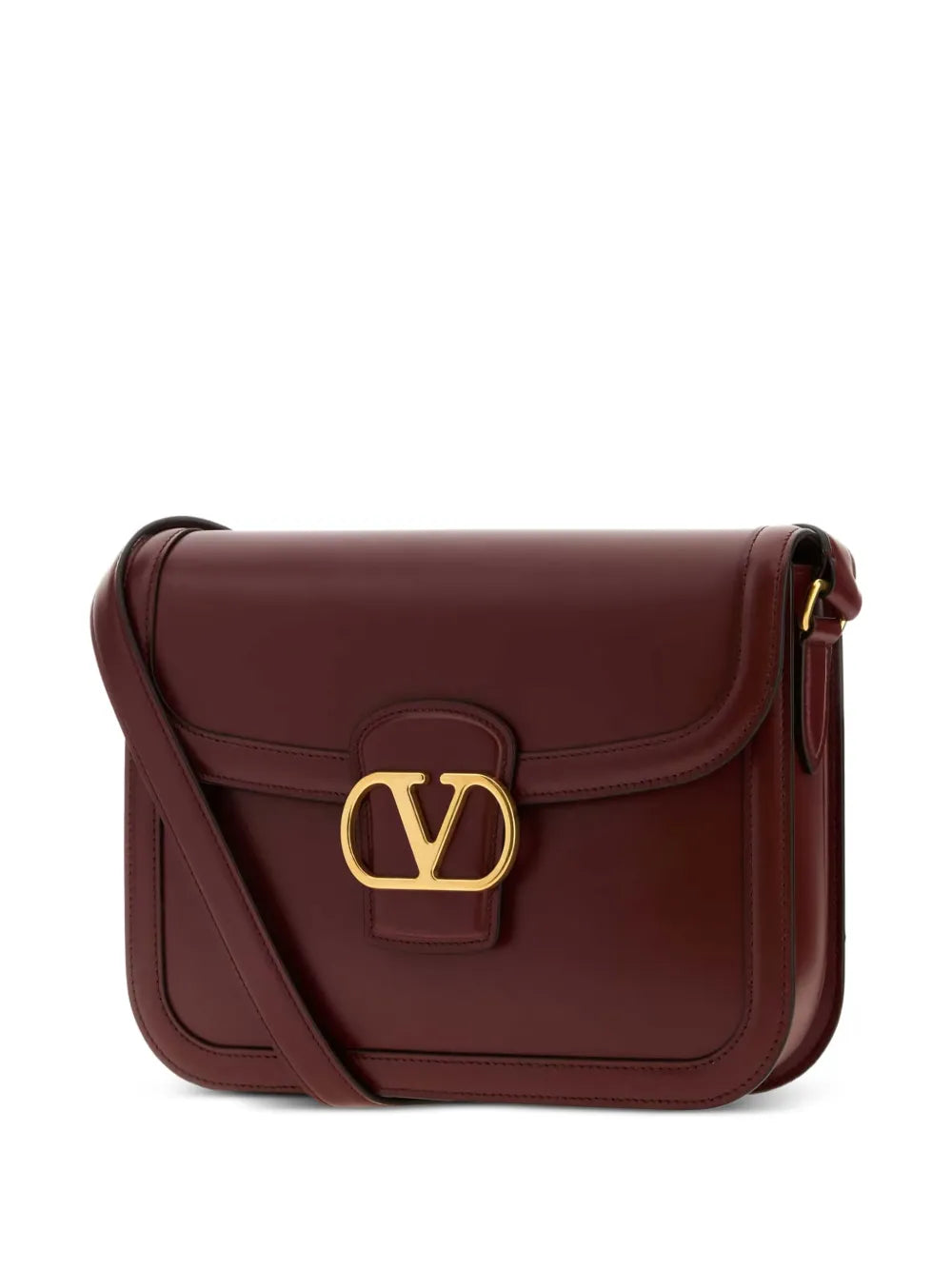 Valentino Garavani V Logo Signature Leather Shoulder Bag — Same as shown — Size One Size — Back View