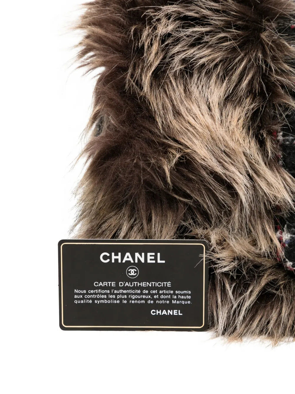 Chanel Pre Owned Classic Flap Faux Fur Tweed Shoulder Bag — Same as shown — Size One Size — Lifestyle View