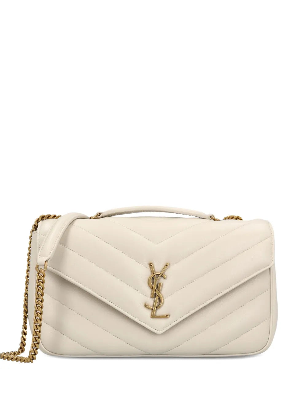 Saint Laurent Medium Loulou Quilted Cassandre Logo Shoulder Bag — Same as shown — Size One Size — Front View